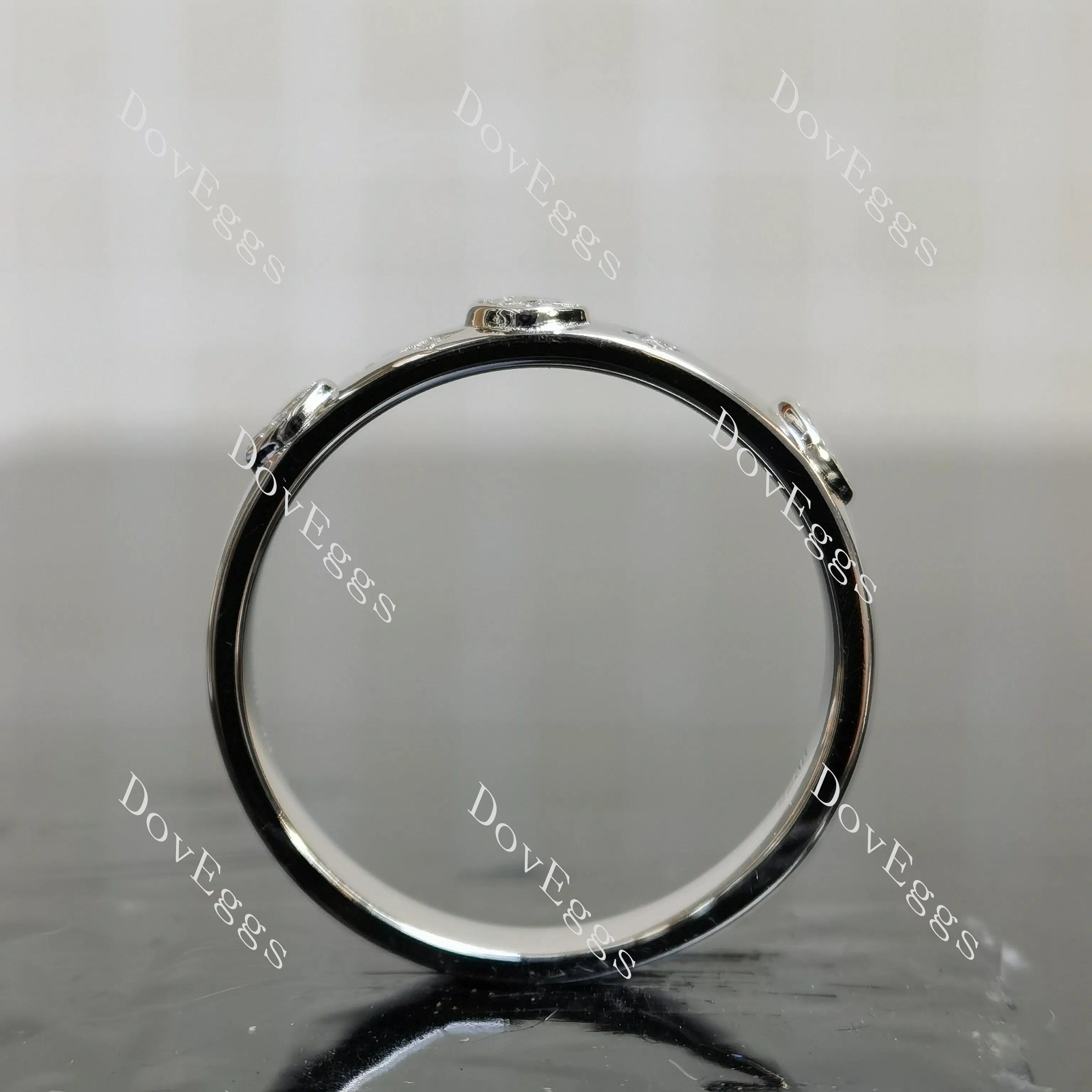 Doveggs star and moon round moissanite/lab grown diamond wedding band-3.5mm band width