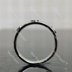 Doveggs star and moon round moissanite/lab grown diamond wedding band-3.5mm band width