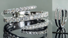 Doveggs round three line pave moissanite/lab grown diamond wedding band-5.3mm band width