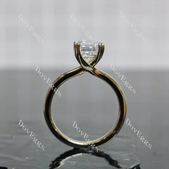 Doveggs Emerald Pave Solitaire Lab Grown Diamond Engagement Ring