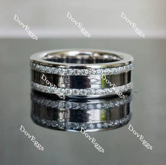 Doveggs full eternity channel set moissanite ring/lab grown diamond wedding band-8mm band width