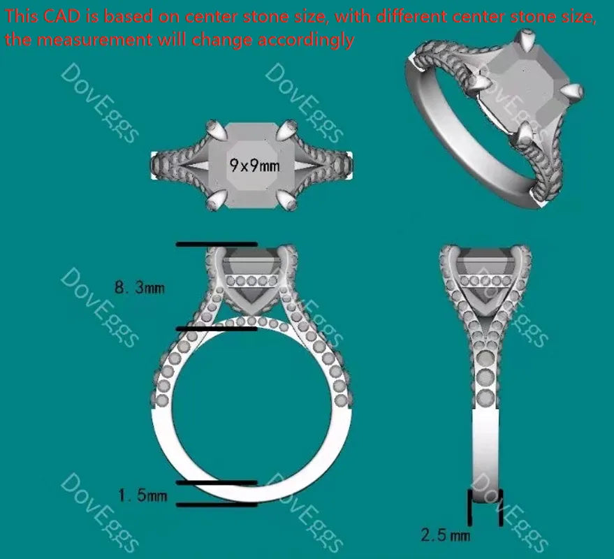 The Brooklyn split shank Cushion ring