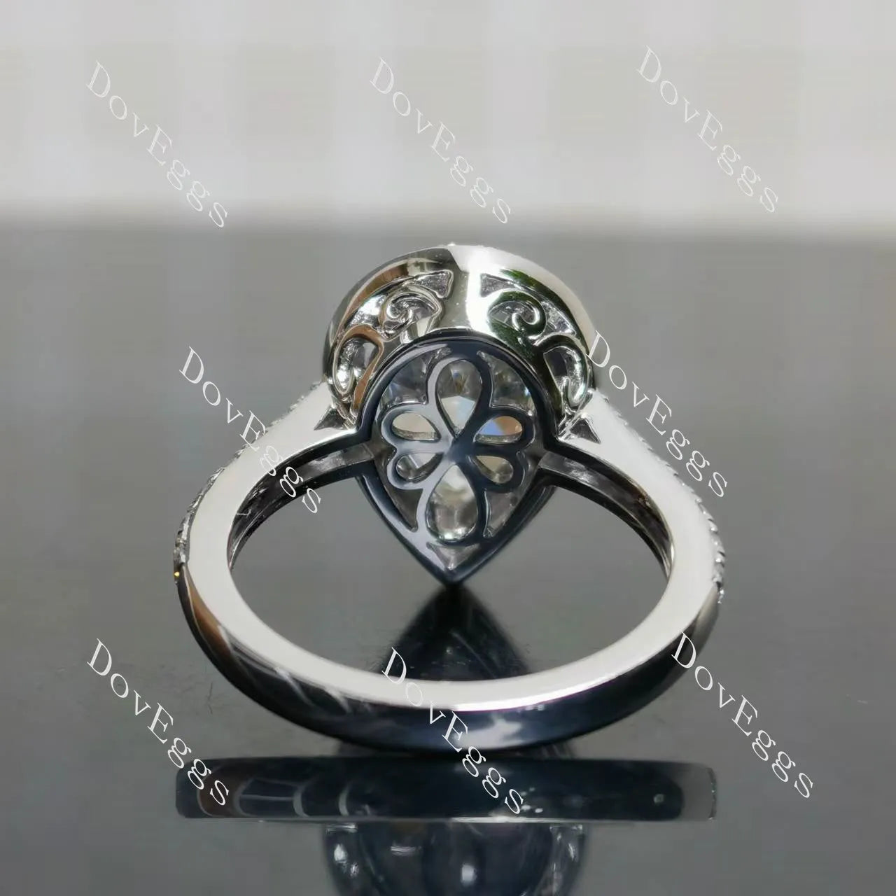 The Shana Rae vintage halo pave engagement ring only semi-mount only(Exclusively to DovEggs Stones)