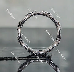 Doveggs round full eternity moissanite/lab grown diamond wedding band-6mm band width