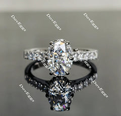 Doveggs half eternity paved engagement ring only semi-mount only(Exclusively to DovEggs Stones)
