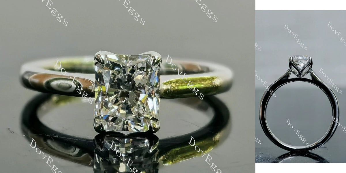 Doveggs Radiant Solitaire Lab Grown Diamond Engagement Ring