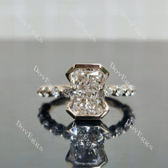 Doveggs Radiant Bezel Lab Grown Diamond Engagement Ring