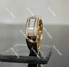 Doveggs half eternity channel set moissanite/lab grown diamond wedding band-4mm band width
