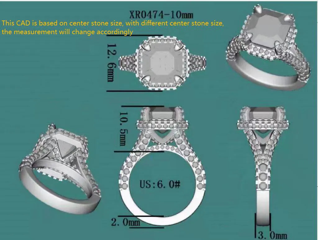 Bemyringsister three paved & halo engagement ring only semi-mount only(Exclusively to DovEggs Stones)