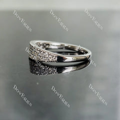 Doveggs round pave moissanite/lab grown diamond wedding band-2.0mm band width