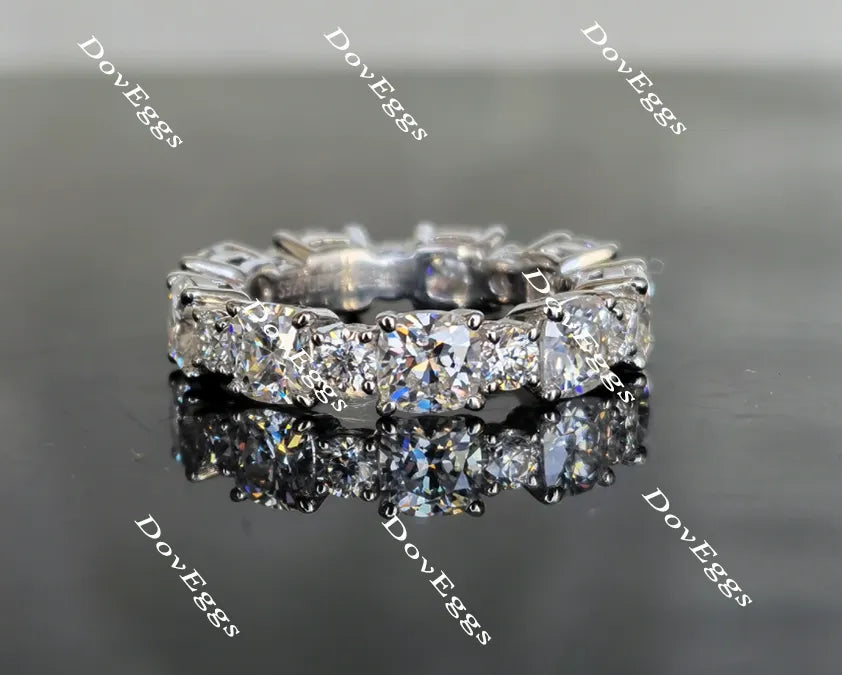 Katelin cushion round full eternity moissanite engagement ring/wedding band-4.5mm band width