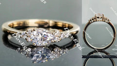 Doveggs pear side-stone moissanite engagement ring