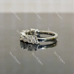 (size 6) Doveggs sterling silver marquise round moissanite wedding band