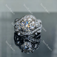 Doveggs round side stones channel set moissanite engagement ring
