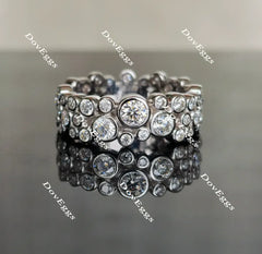 Doveggs round moissanite/lab grown diamond wedding band-7.4mm band width