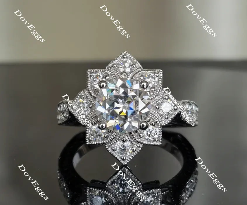 My Sunshine-Round moissanite engagement ring| DovEggs
