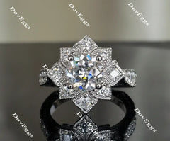 My Sunshine-Round moissanite engagement ring| DovEggs