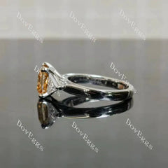 Doveggs pave three stones engagement ring only semi-mount only(Exclusively to DovEggs Stones)