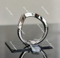 Doveggs half eternity pave moissanite/lab grown diamond curved wedding band-2.3mm band width