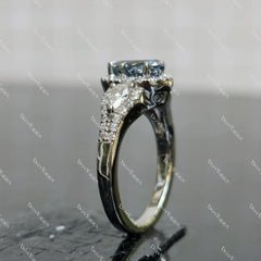 (size 5.75) Doveggs 1.25ct Stardust Grey pear moissanite sterling silver engagement ring