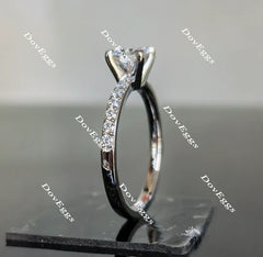 DovEggs half eternity pave round moissanite engagement ring