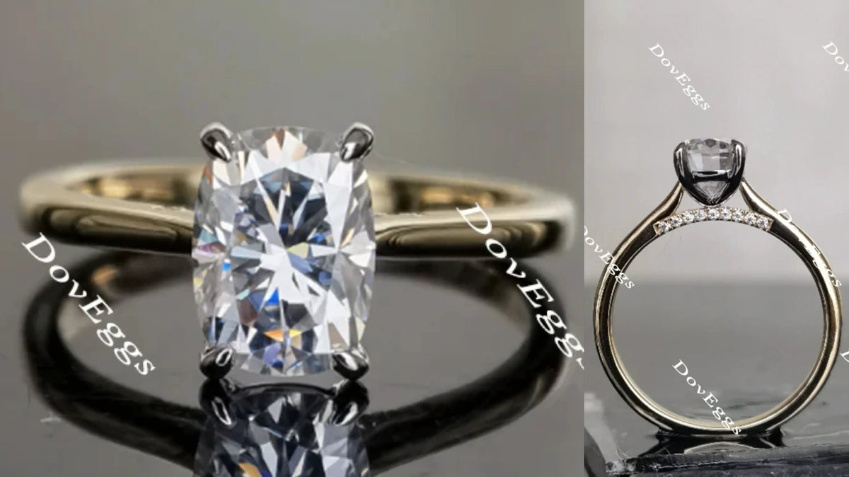 Doveggs solitaire moissanite engagement ring