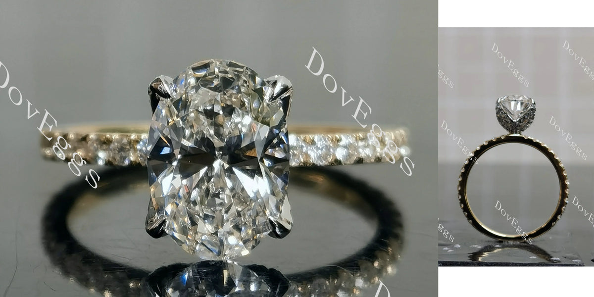 Corona Oval Pave Lab Grown Diamond Engagement Ring