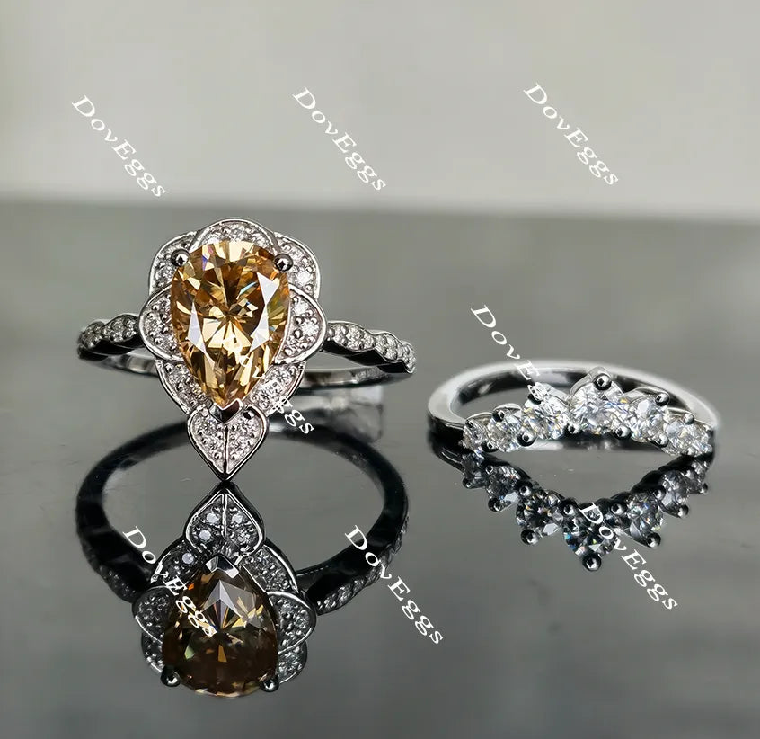 Doveggs halo colored moissanite engagement ring only