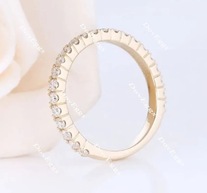 doveggs Half eternity pave moissanite/lab grown diamond wedding band-1.8mm band width