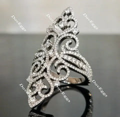 Doveggs art deco moissanite/lab grown diamond wedding band-3.2mm band width
