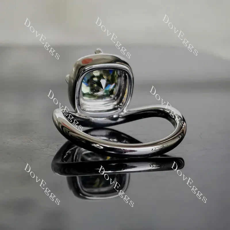 Doveggs bezel solitaire engagement ring semi-mount only(Exclusively to DovEggs Stones)