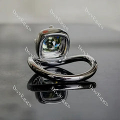 Doveggs bezel solitaire engagement ring semi-mount only(Exclusively to DovEggs Stones)