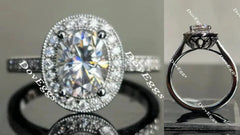 DovEggs half eternity pave halo engagement ring semi-mount only(Exclusively to DovEggs Stones)