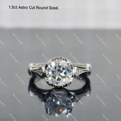 (size #6 & #9) Doveggs round moissanite sterling silver engagement ring