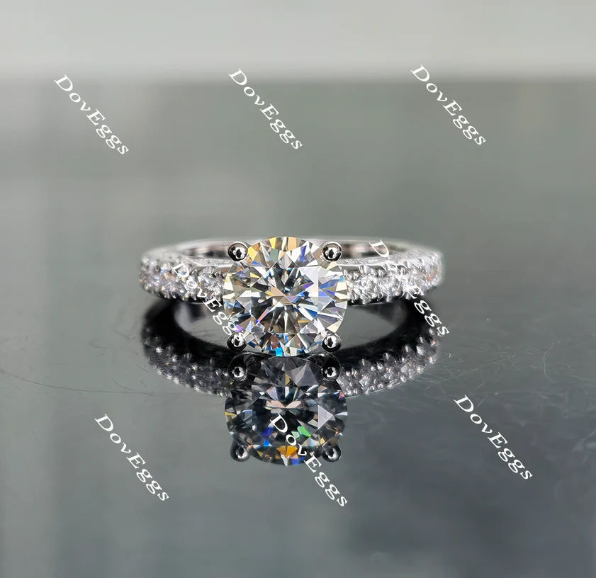 Doveggs half eternity pave engagement ring semi-mount only(Exclusively to DovEggs Stones)
