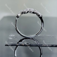 Amore round letters pave moissanite/lab grown diamond wedding band-2.0mm band width