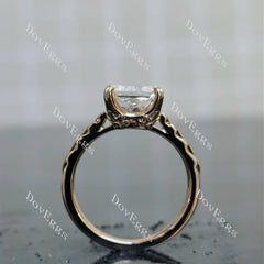 Brayleigh-Radiant solitaire moissanite engagement ring| DovEggs