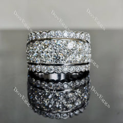 Doveggs round channel set moissanite/lab grown diamond wedding band-6.5mm band width