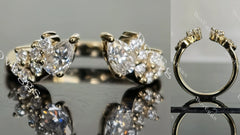 Doveggs pear art deco moissanite/lab grown diamond wedding band-2.0mm band width