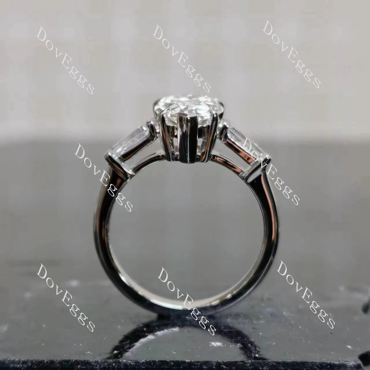 The Maddox Pear Three Stone Lab Grown Diamond Engagement Ring