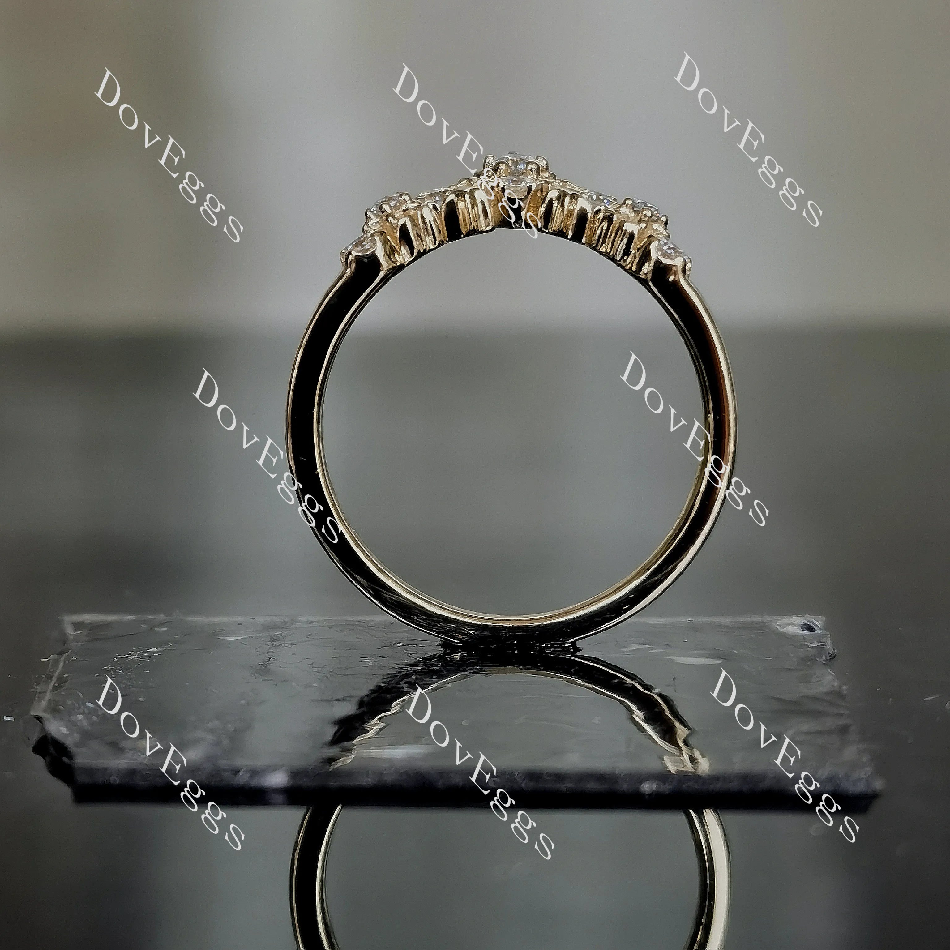 Doveggs round art deco moissanite/lab grown diamond wedding band-2.0mm band width