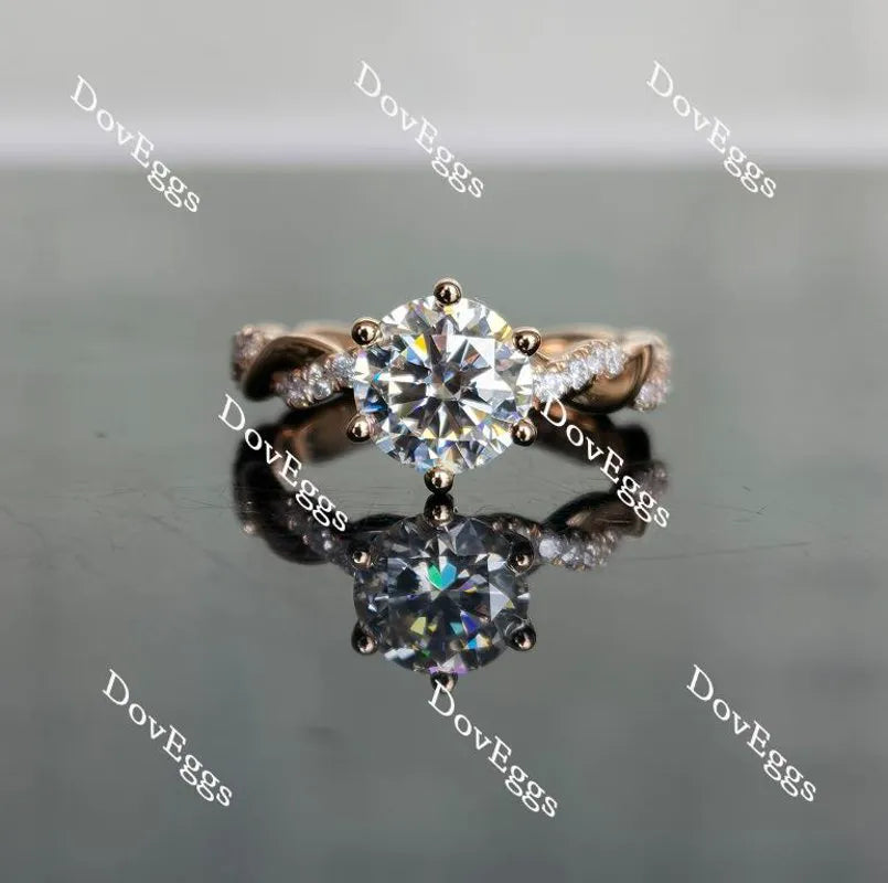 KD’s histone round curved band moissanite engagement ring