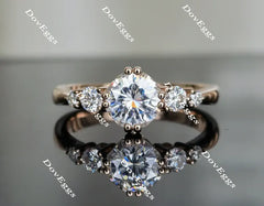 Doveggs octagon side-stone moissanite engagement ring