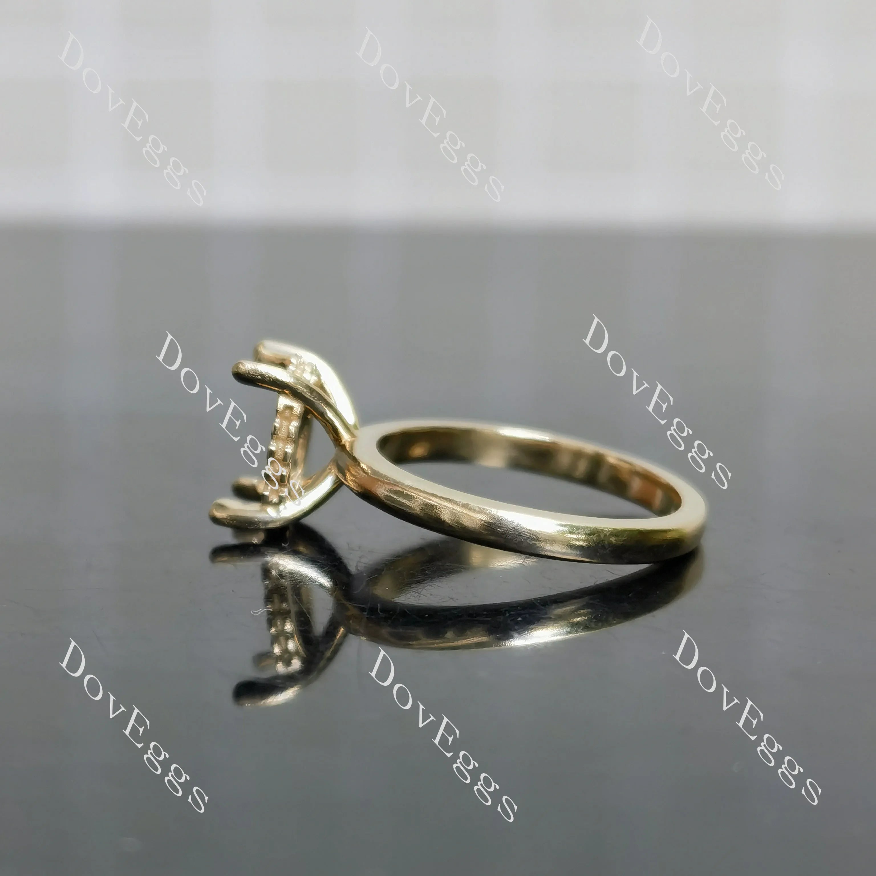 Doveggs hidden halo engagement ring semi-mount only(Exclusively to DovEggs Stones)