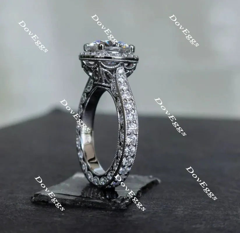 DovEggs full eternity channel set halo engagement ring only semi-mount only(Exclusively to DovEggs Stones)