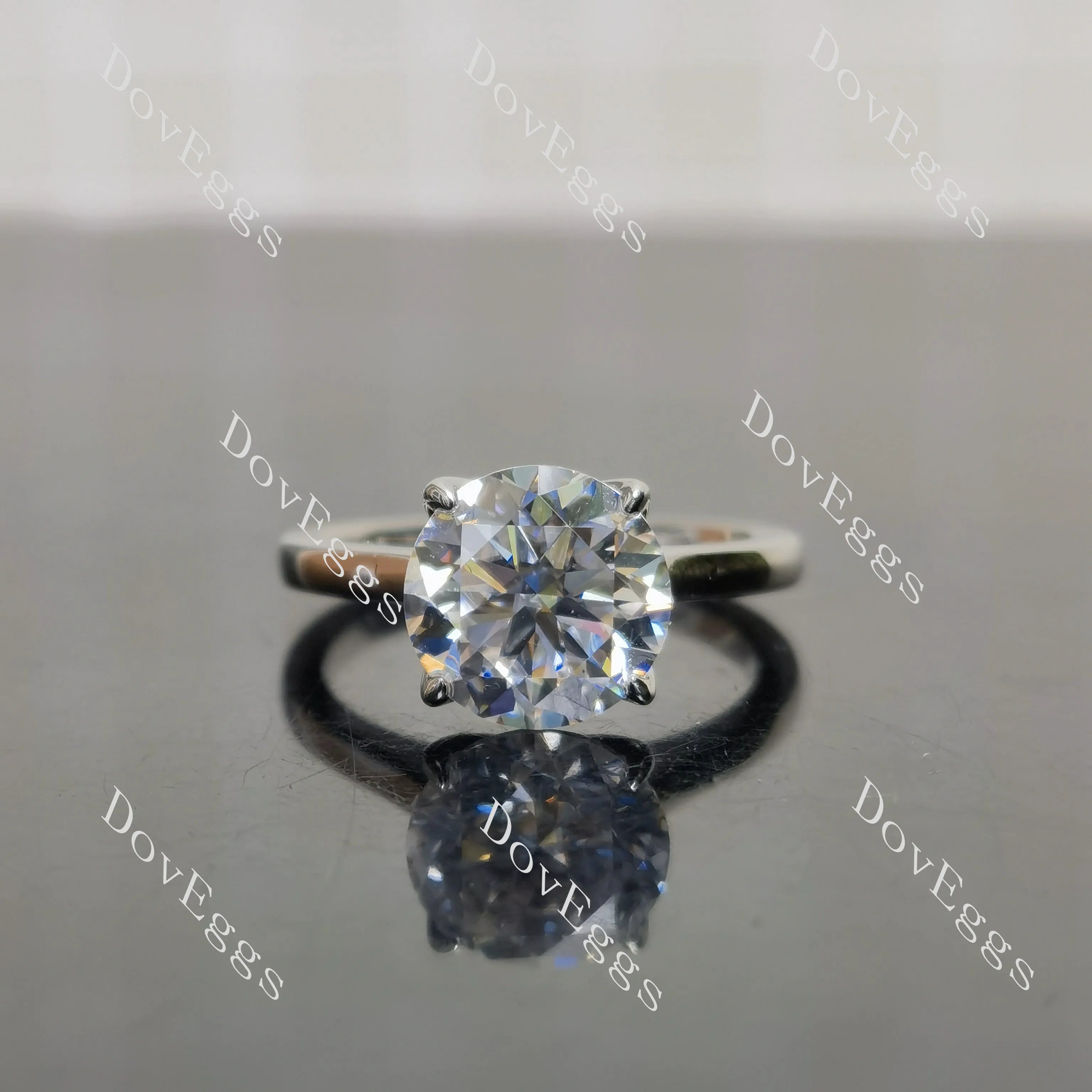 (size 5.5) Doveggs sterling silver 3ct Round moissanite engagement ring