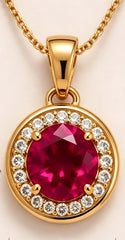 Group Order halo art deco moissanite/colored gem pendant necklace (pendant only)
