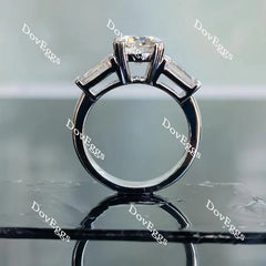 Doveggs three-stone engagement ring only semi-mount only(Exclusively to DovEggs Stones)