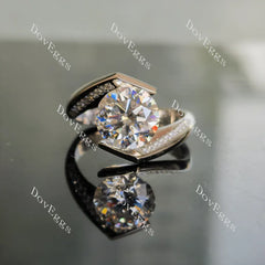 Doveggs curved pave engagement ring semi-mount only(Exclusively to DovEggs Stones)