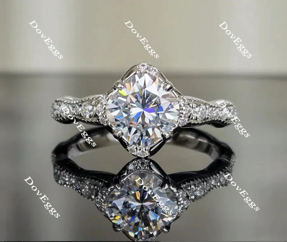 DoveEggs art deco engagement ring semi-mount only(Exclusively to DovEggs Stones)